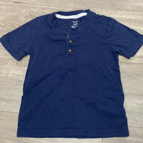 Toddler Carters Navy Button Down Tshirt - Picture 1 of 2